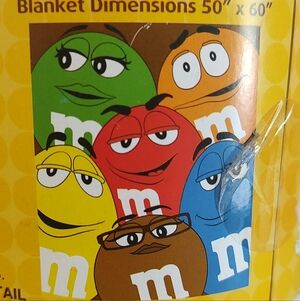 M&M'S Colorful Character Throw 50" X 60'